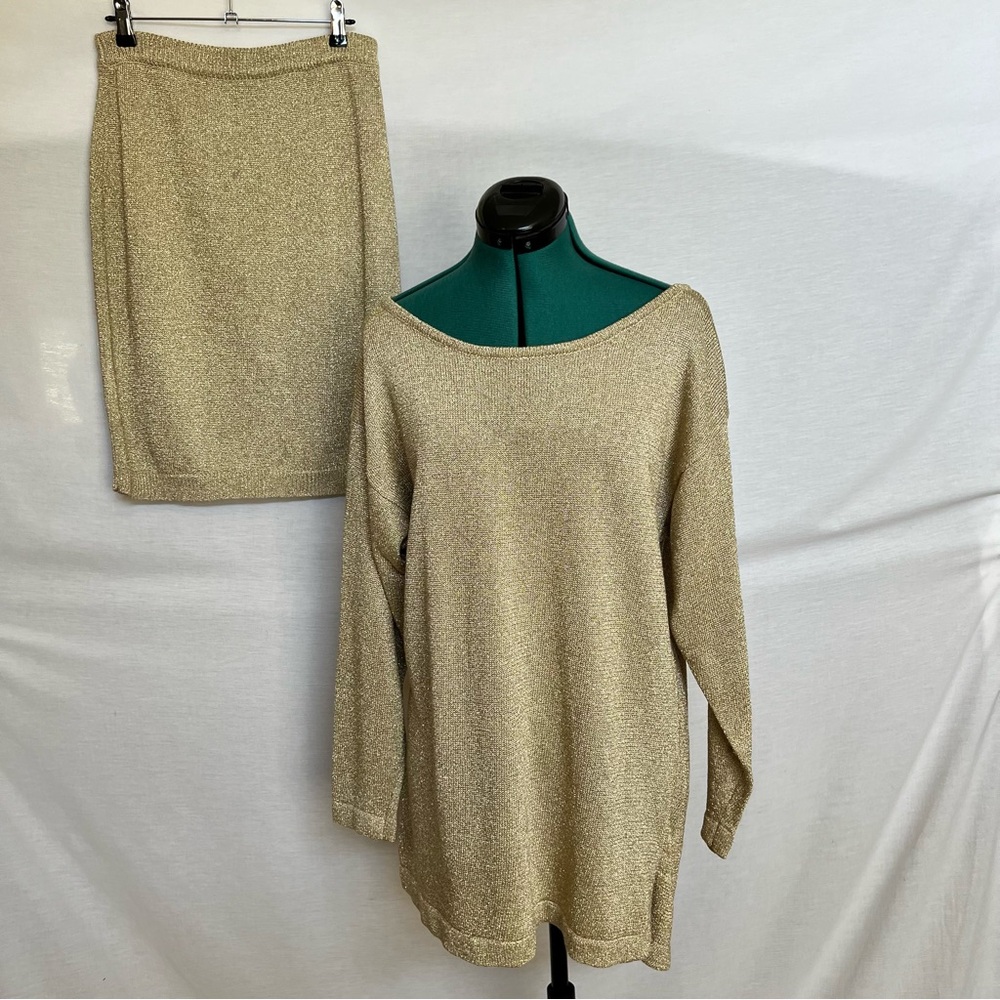 Ballinger Gold Knit Skirt Set